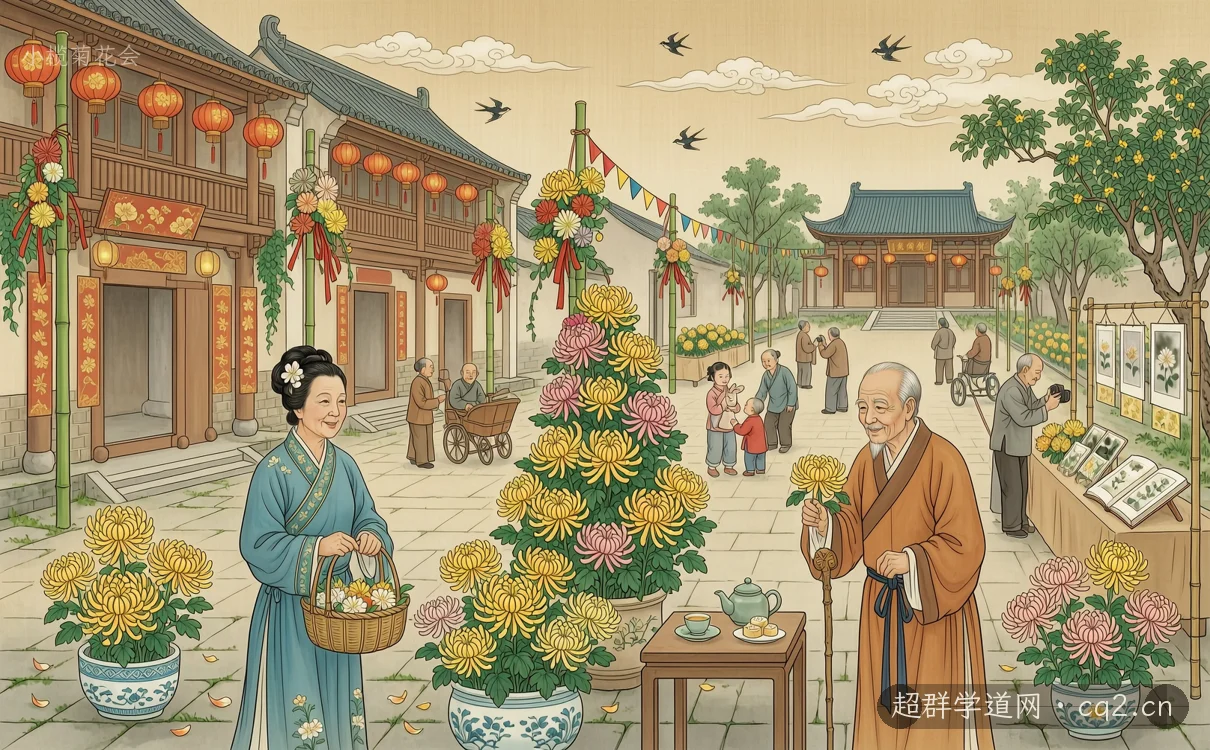 小榄菊花会（AI 生成意境插图）