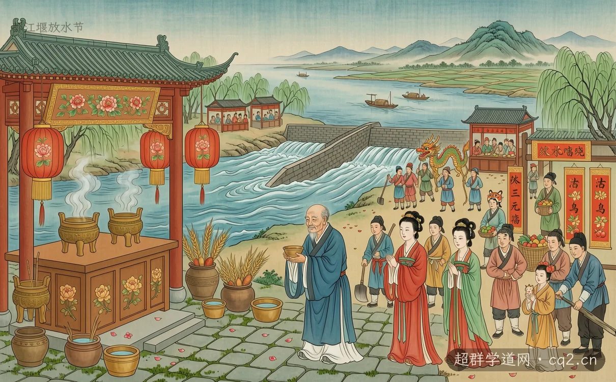 都江堰放水节（AI 生成意境插图）