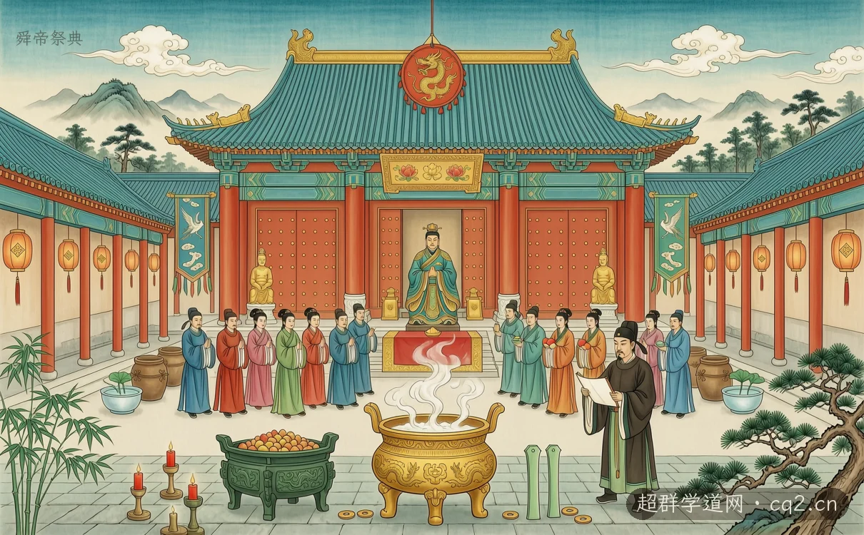 舜帝祭典（AI 生成意境插图）