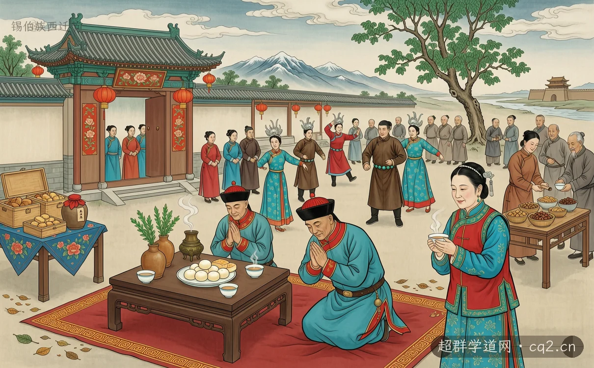 锡伯族西迁节（AI 生成意境插图）
