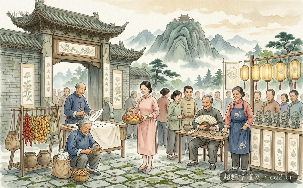 泰山傳說（AI 生成意境插圖）