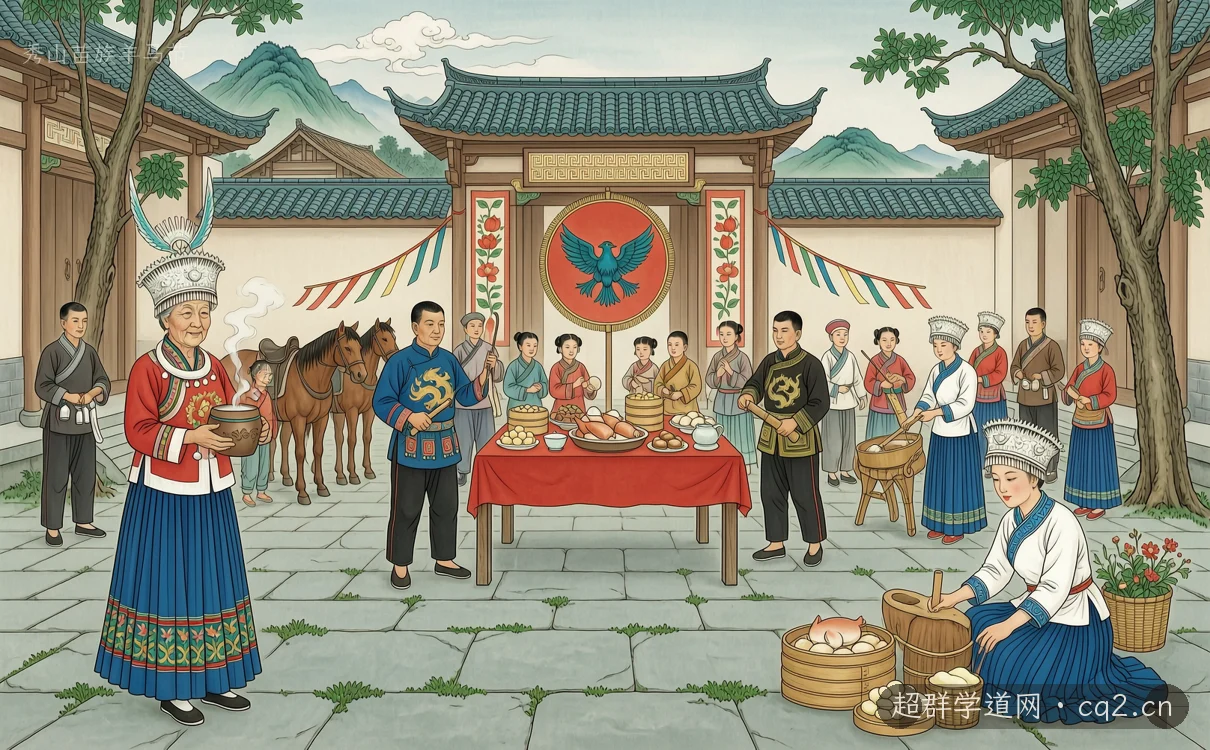 秀山苗族羊马节（AI 生成意境插图）