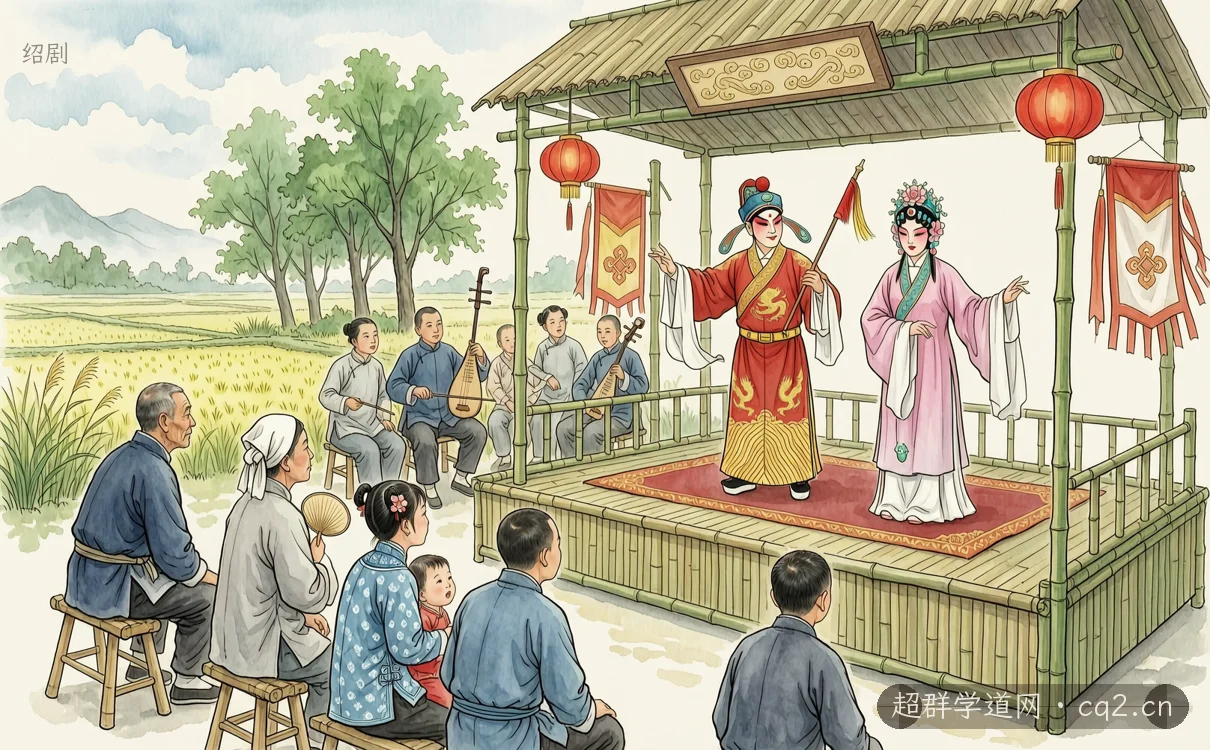 紹劇（AI 生成意境插圖）