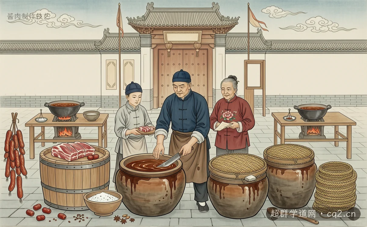 醬肉製作技藝（AI 生成意境插圖）