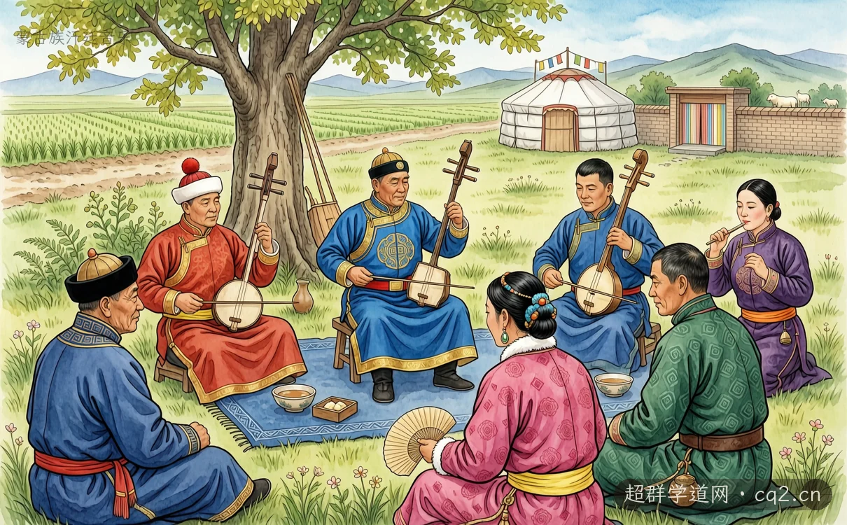 蒙古族汗廷音乐（AI 生成意境插图）