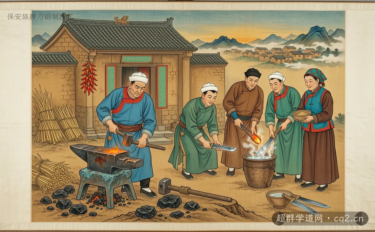 保安族腰刀鍛制技藝（AI 生成意境插圖）