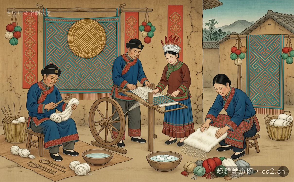 毛纺织及擀制技艺（AI 生成意境插图）