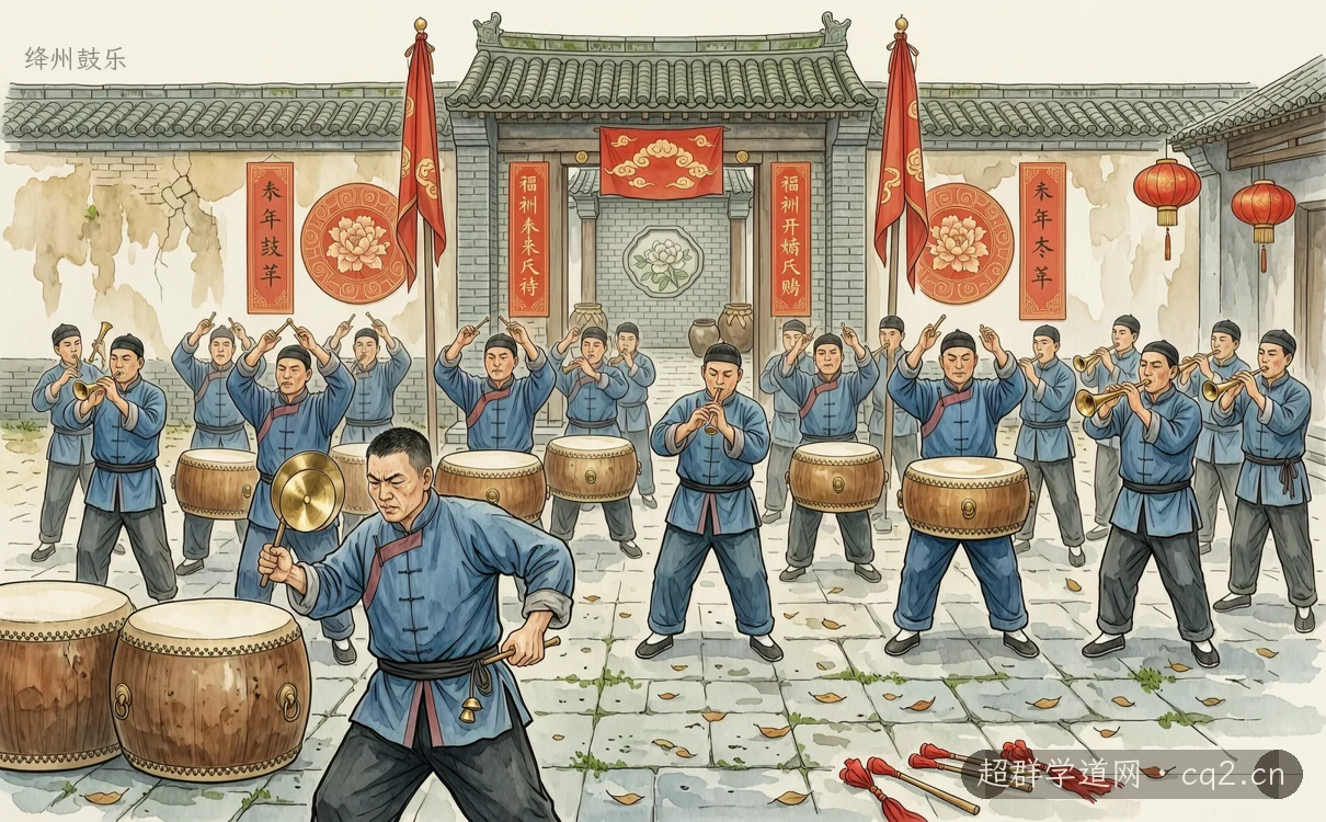 绛州鼓乐（AI 生成意境插图）