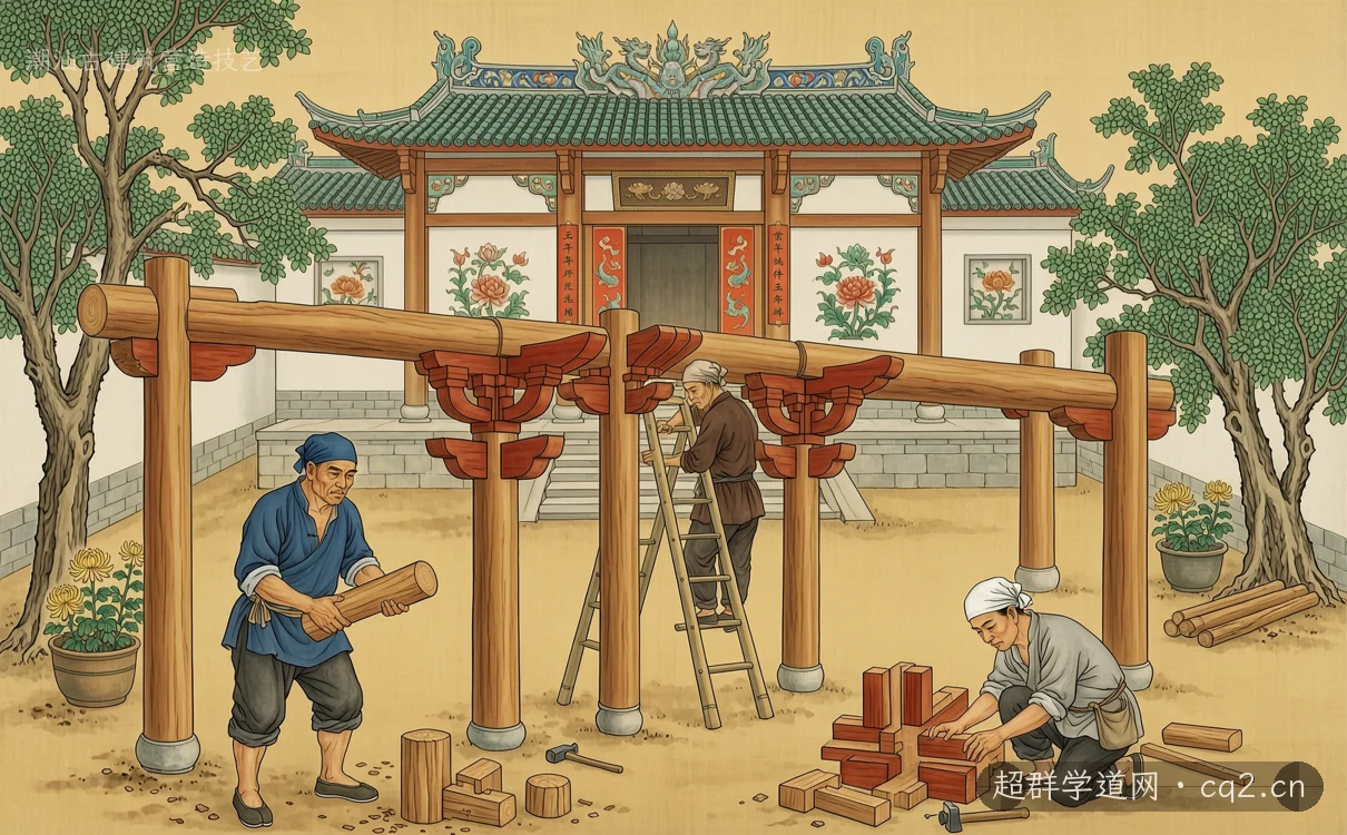 潮汕古建筑营造技艺（AI 生成意境插图）