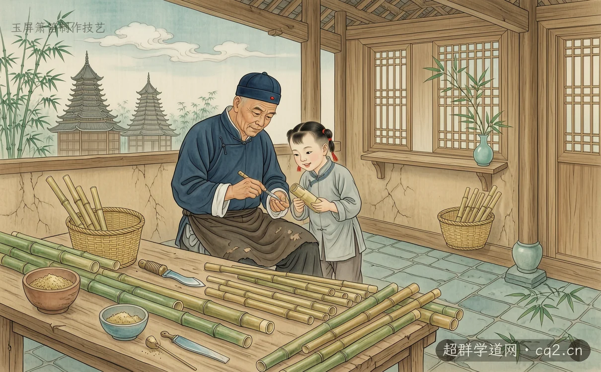 玉屏箫笛制作技艺（AI 生成意境插图）