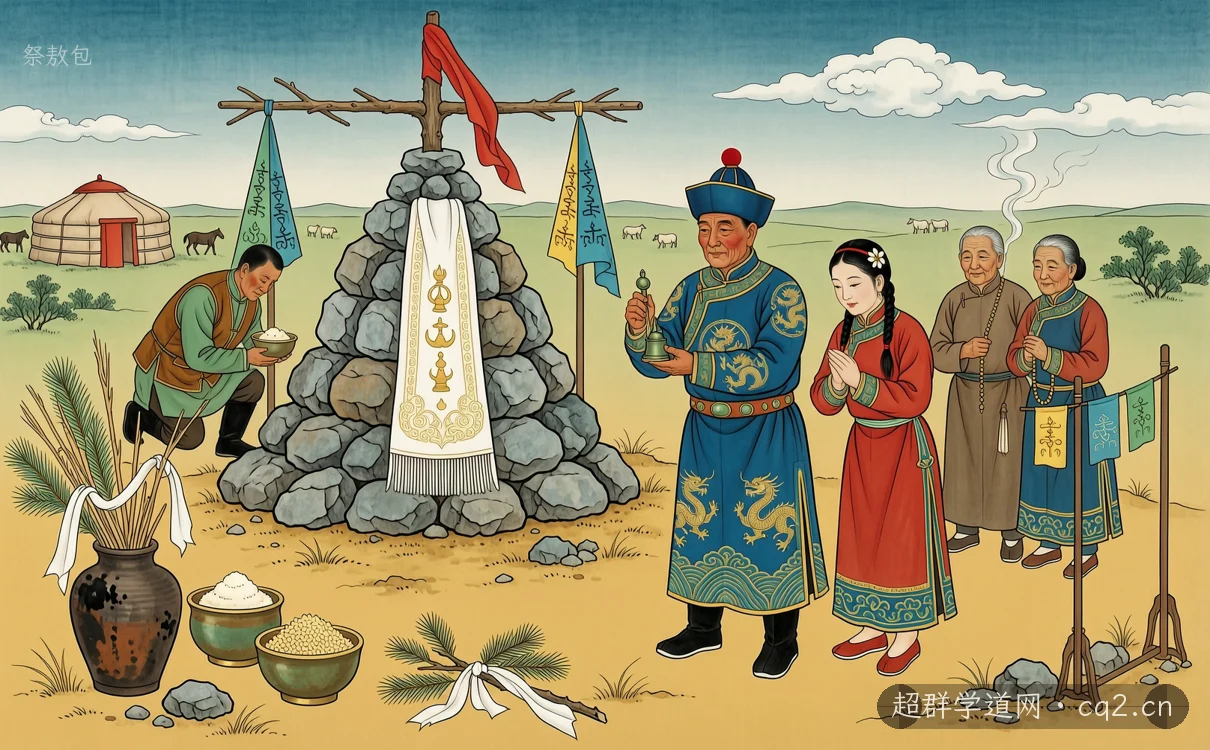 祭敖包（AI 生成意境插图）