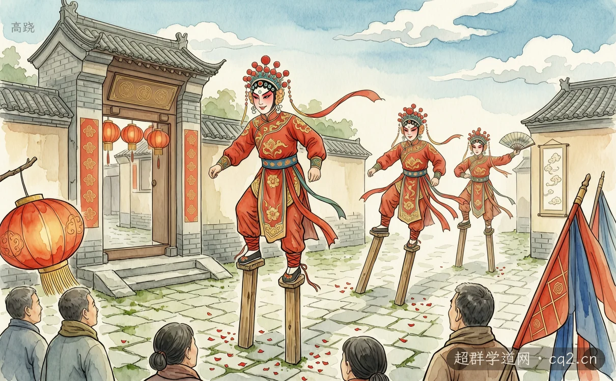 高蹺（AI 生成意境插圖）