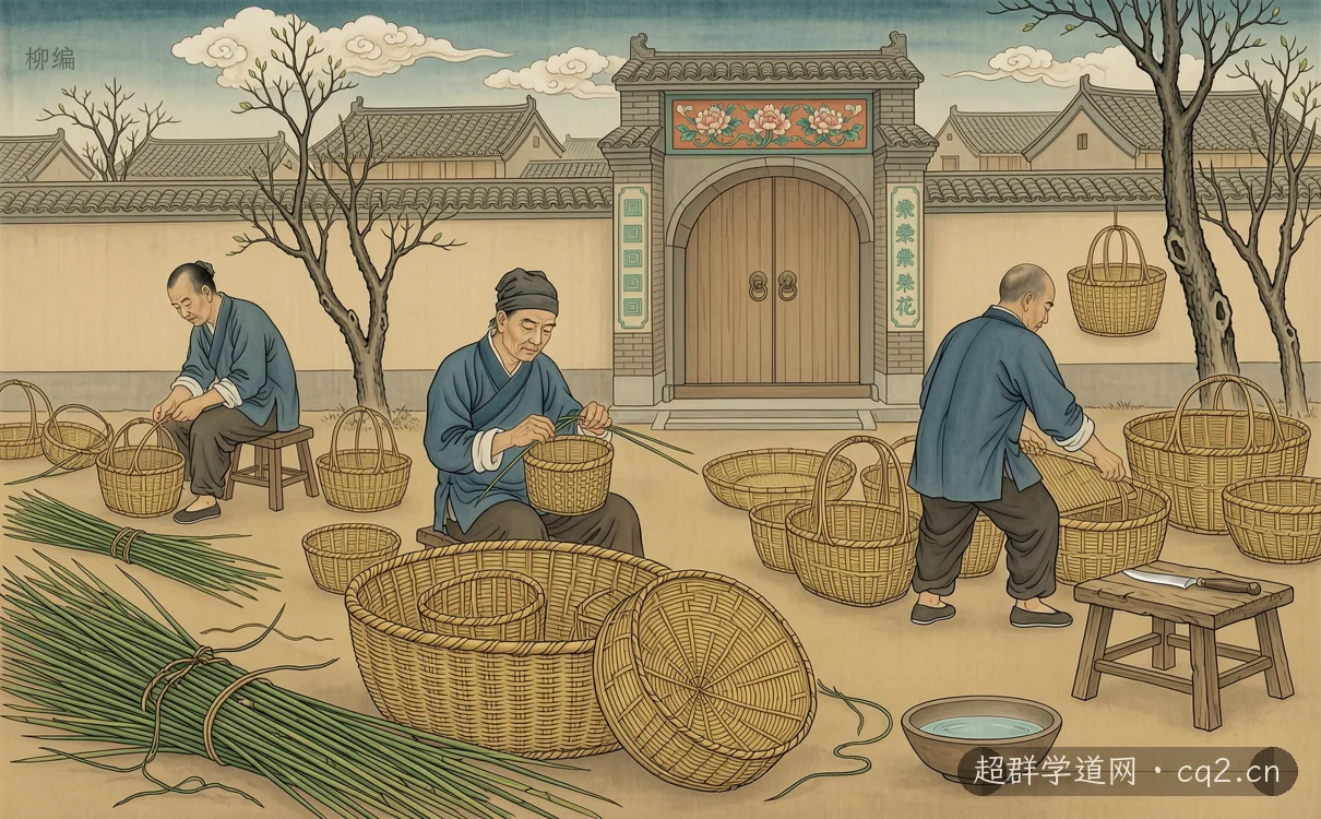 柳編（AI 生成意境插圖）
