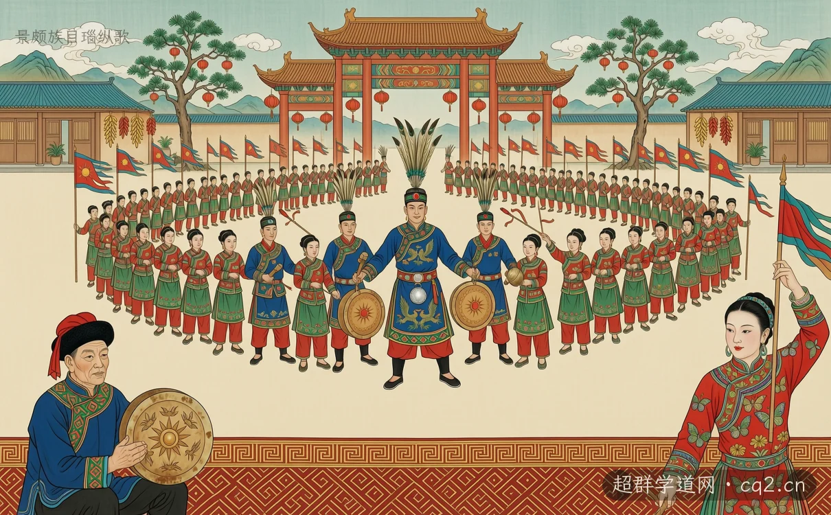 景颇族目瑙纵歌（AI 生成意境插图）