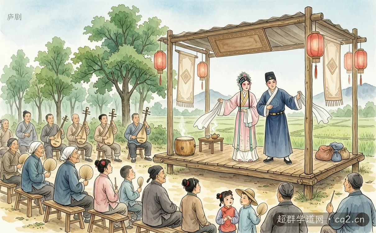 庐剧（AI 生成意境插图）