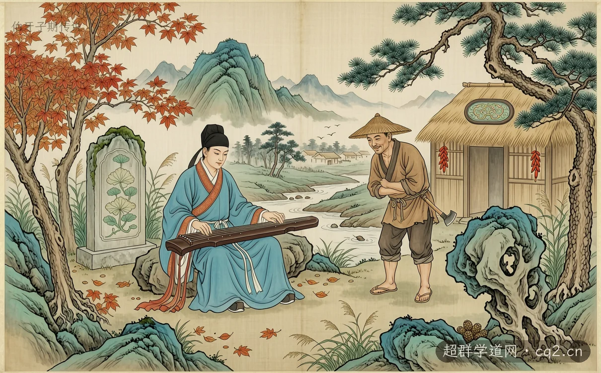 伯牙子期传说（AI 生成意境插图）