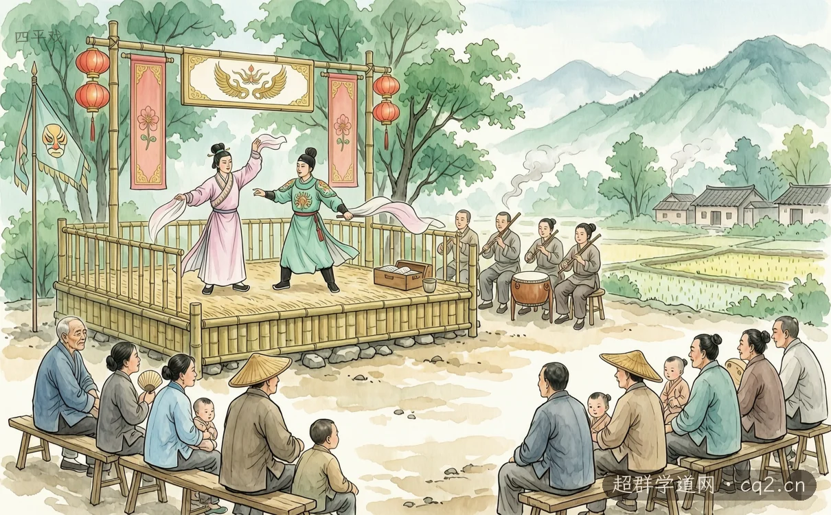 四平戏（AI 生成意境插图）