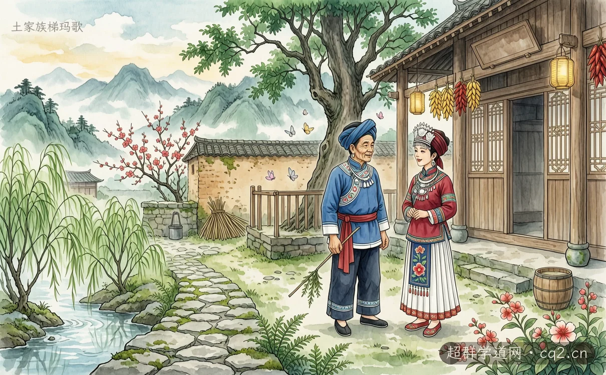 土家族梯瑪歌（AI 生成意境插圖）