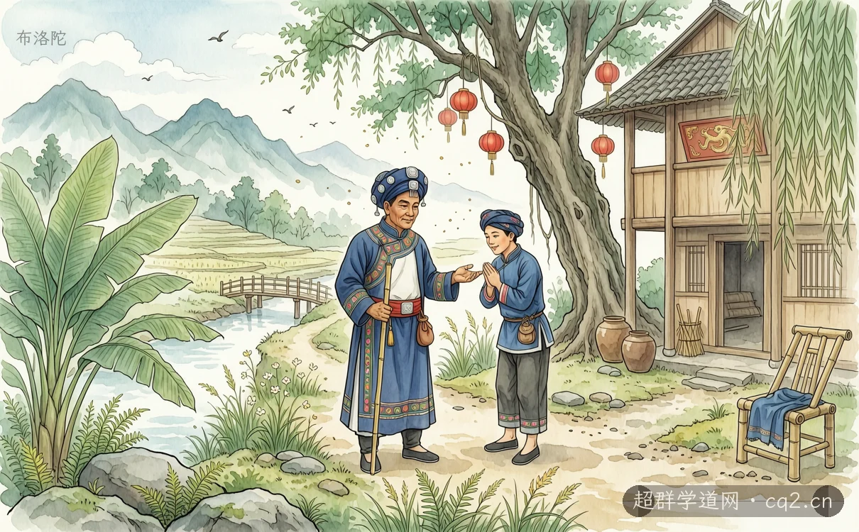 布洛陀（AI 生成意境插圖）