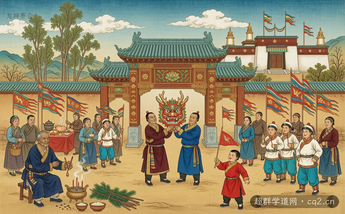 龙神赛会（AI 生成意境插图）