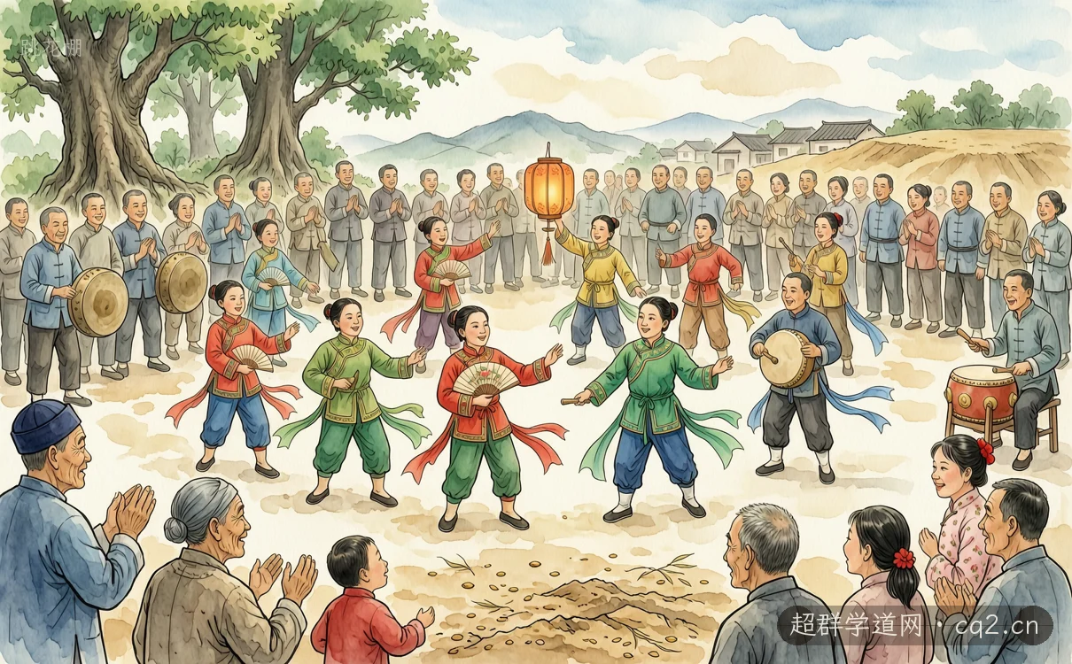 跳花棚（AI 生成意境插圖）