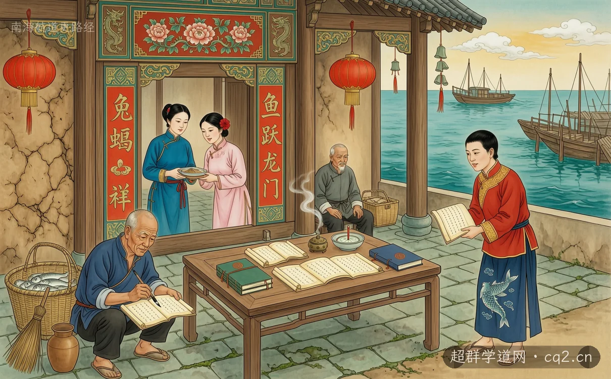 南海航道更路经（AI 生成意境插图）