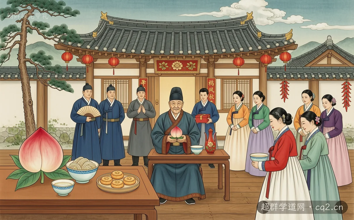 朝鲜族花甲礼（AI 生成意境插图）