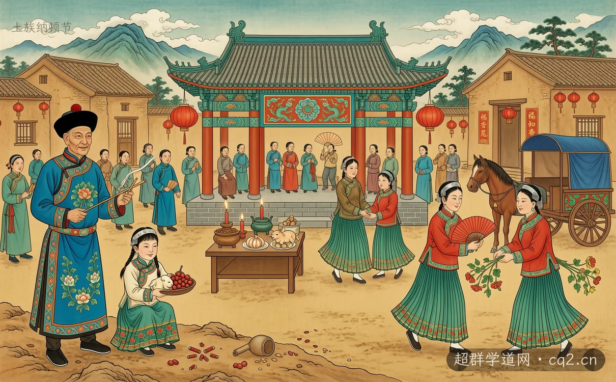 土族纳顿节（AI 生成意境插图）