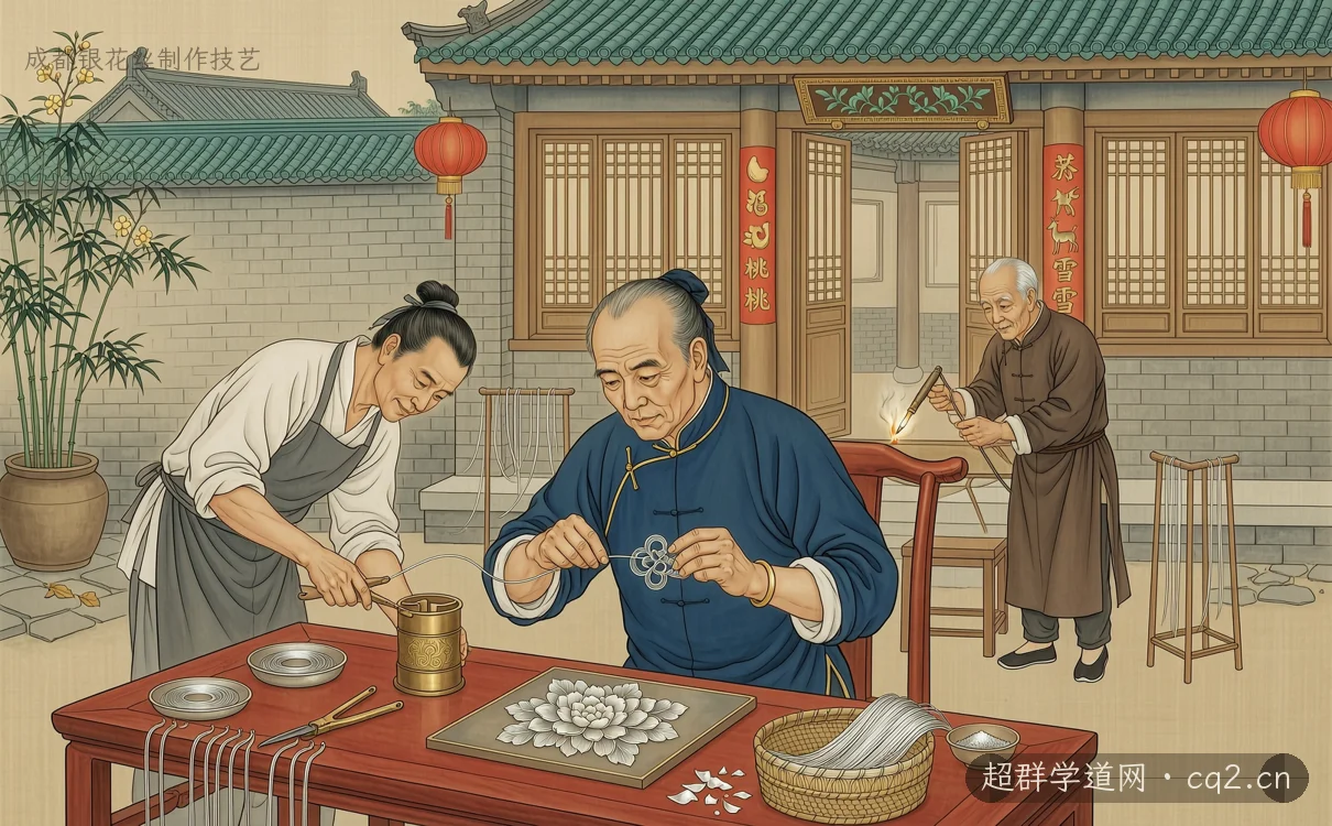成都银花丝制作技艺（AI 生成意境插图）