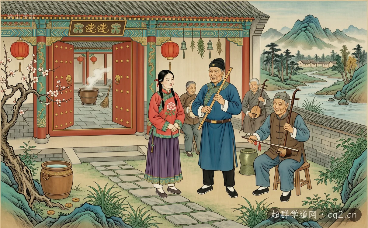兴山民歌（AI 生成意境插图）