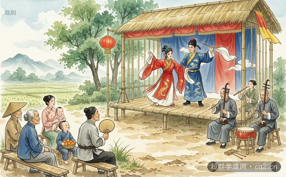 瓯剧（AI 生成意境插图）