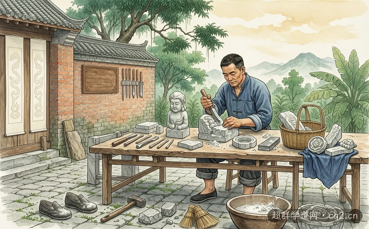 惠安石雕（AI 生成意境插图）