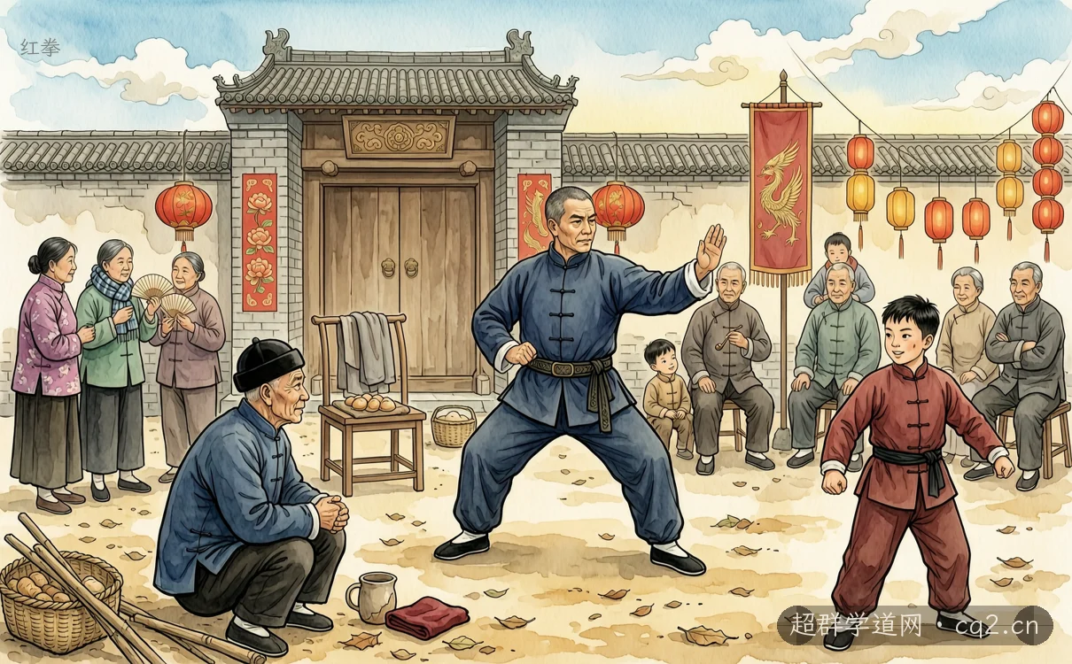 紅拳（AI 生成意境插圖）