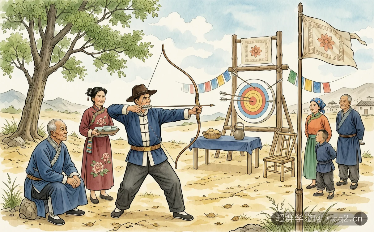 傳統箭術（AI 生成意境插圖）