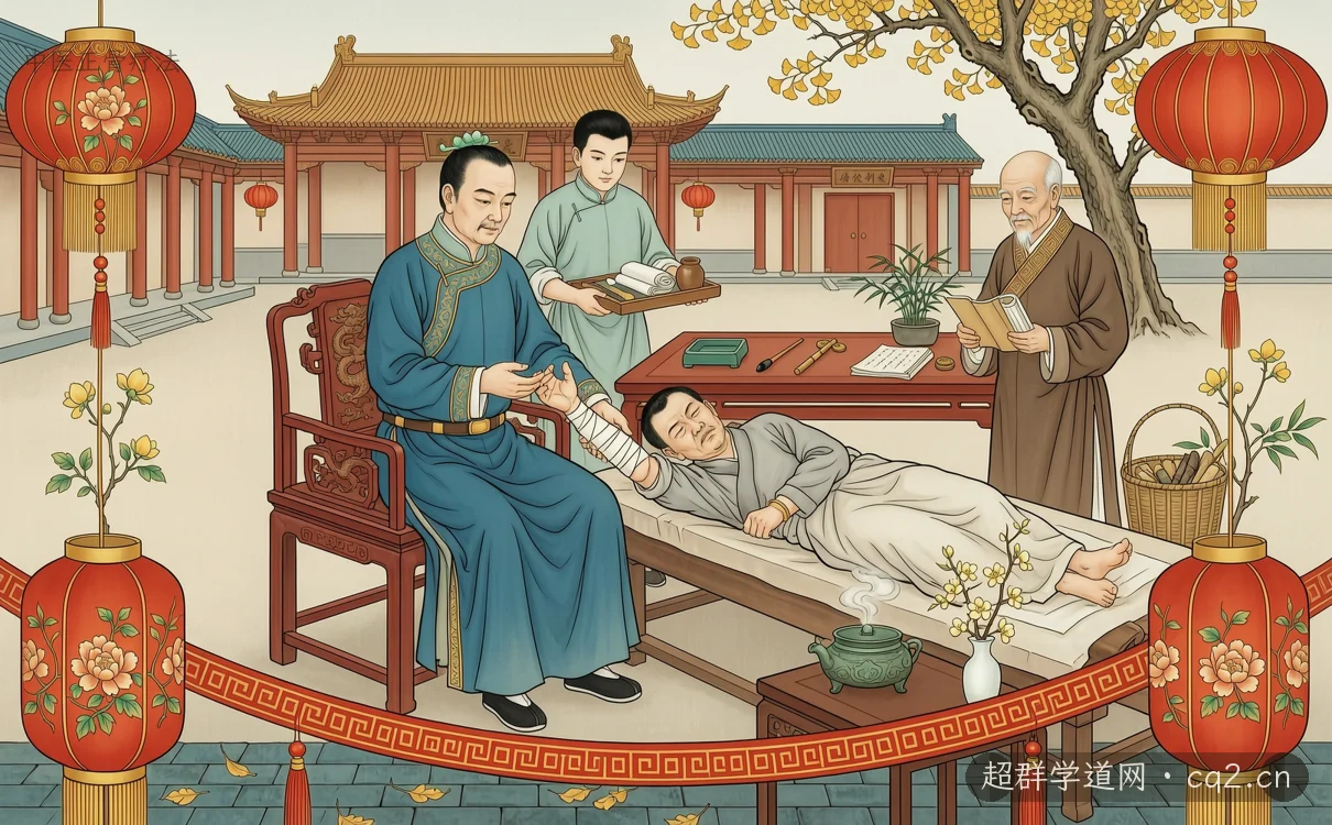 中醫正骨療法（AI 生成意境插圖）