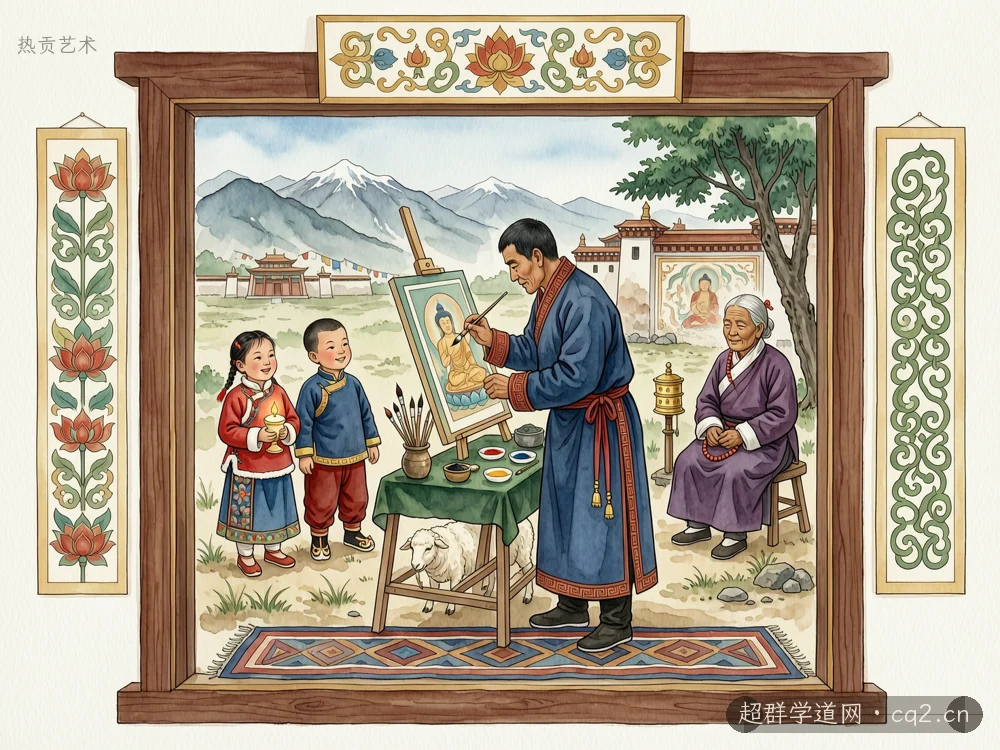 热贡艺术（AI 生成意境插图）