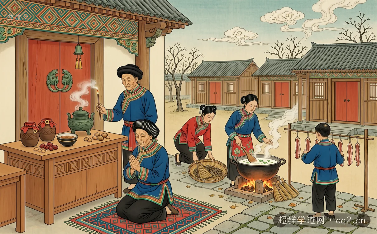 彝族年（AI 生成意境插圖）