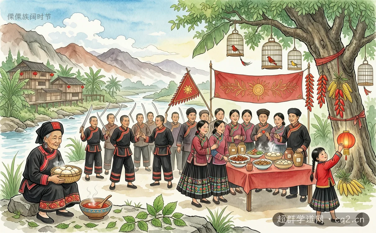 傈僳族阔时节（AI 生成意境插图）