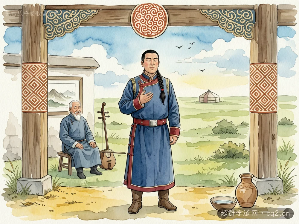 蒙古族呼麦歌唱艺术（AI 生成意境插图）