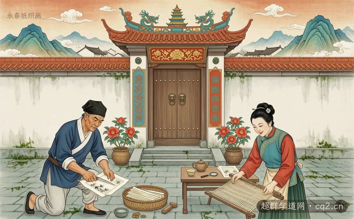 永春纸织画（AI 生成意境插图）