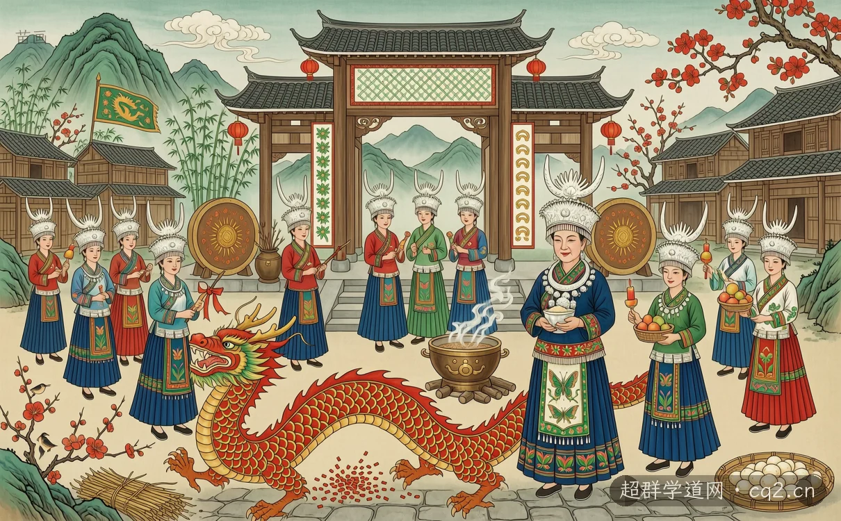 苗画（AI 生成意境插图）