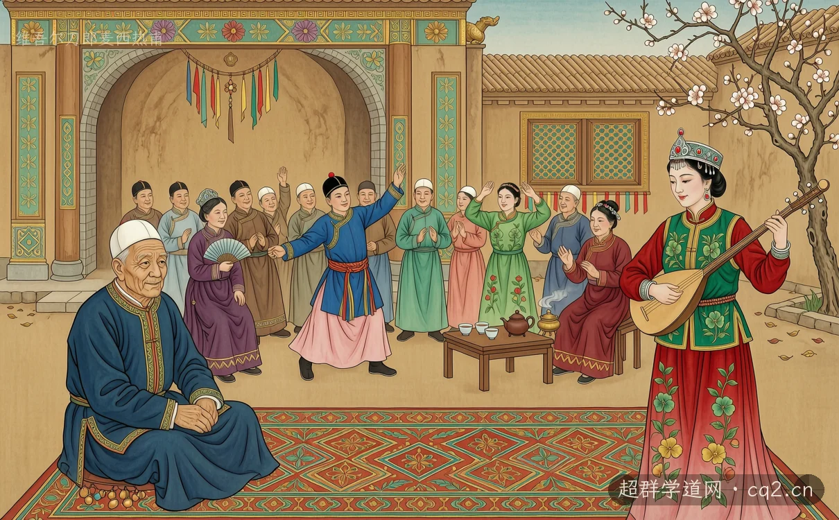 维吾尔刀郎麦西热甫（AI 生成意境插图）