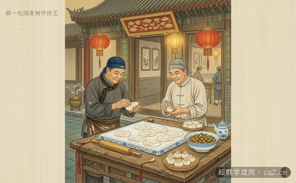 都一处烧麦制作技艺（AI 生成意境插图）