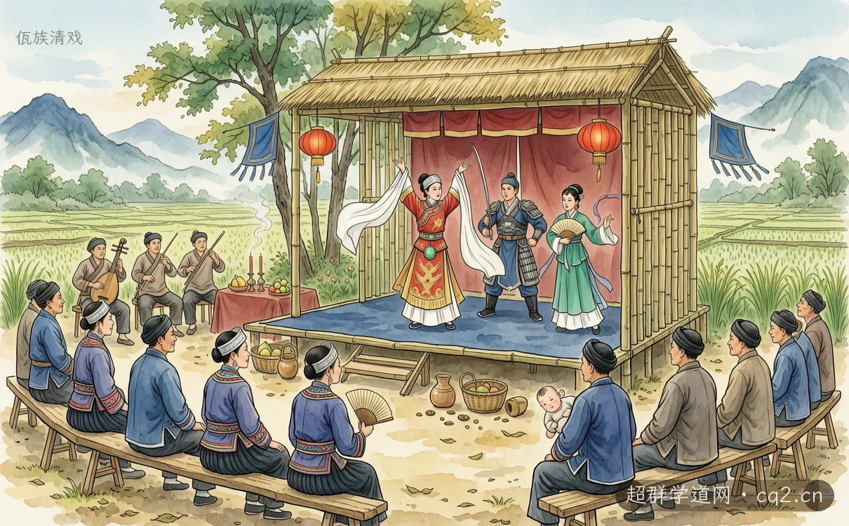 佤族清戲（AI 生成意境插圖）