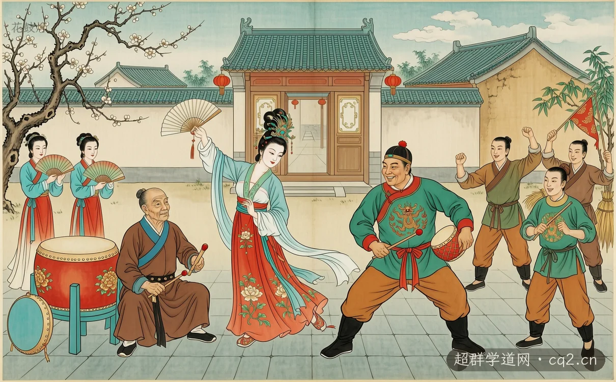 花鼓燈（AI 生成意境插圖）
