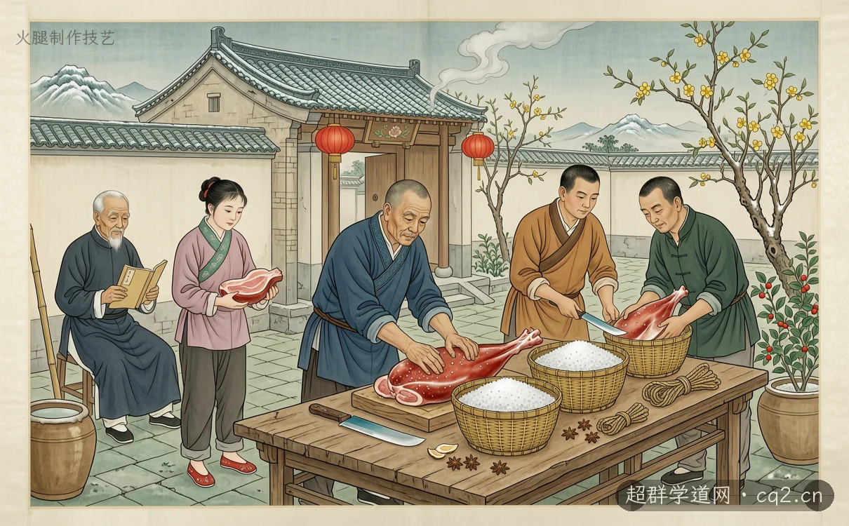 火腿制作技艺（AI 生成意境插图）
