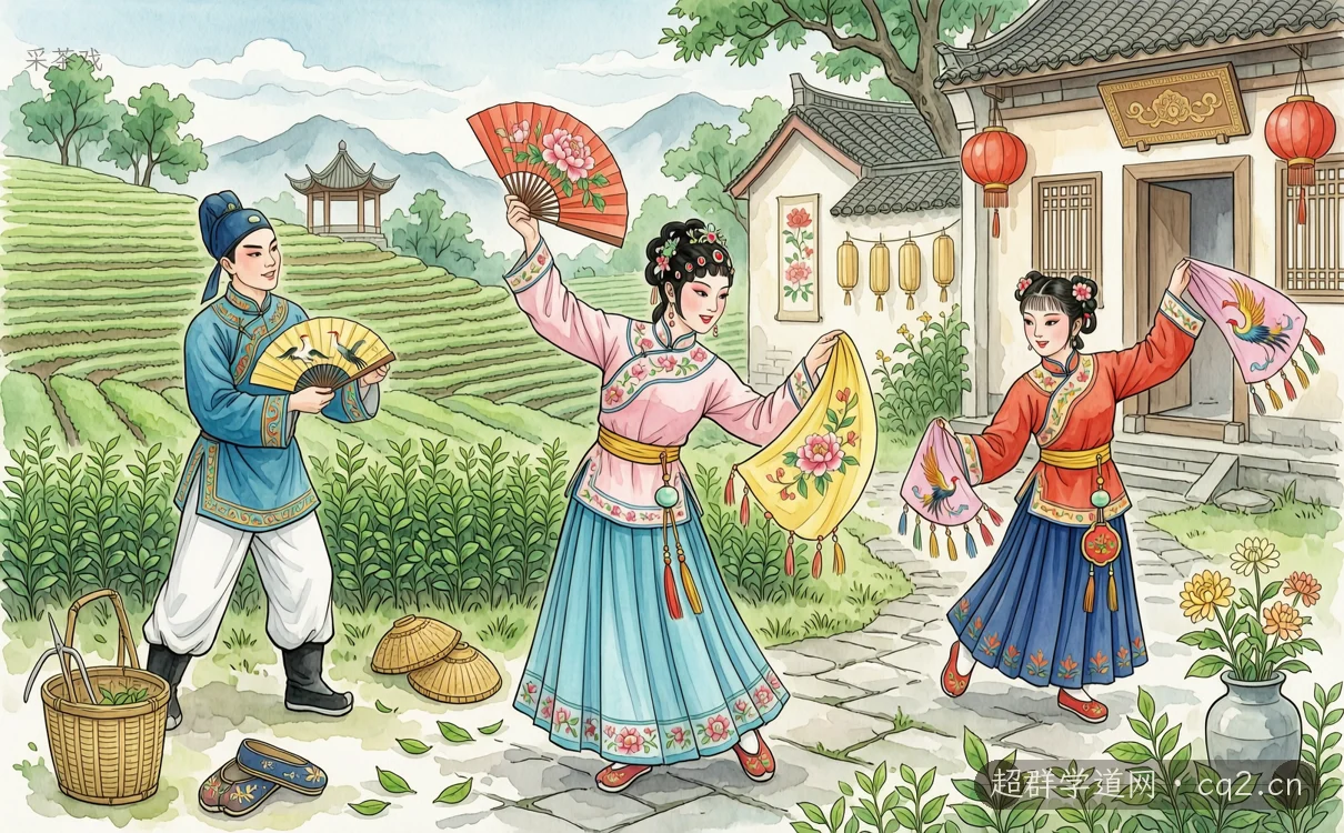 採茶戲（AI 生成意境插圖）