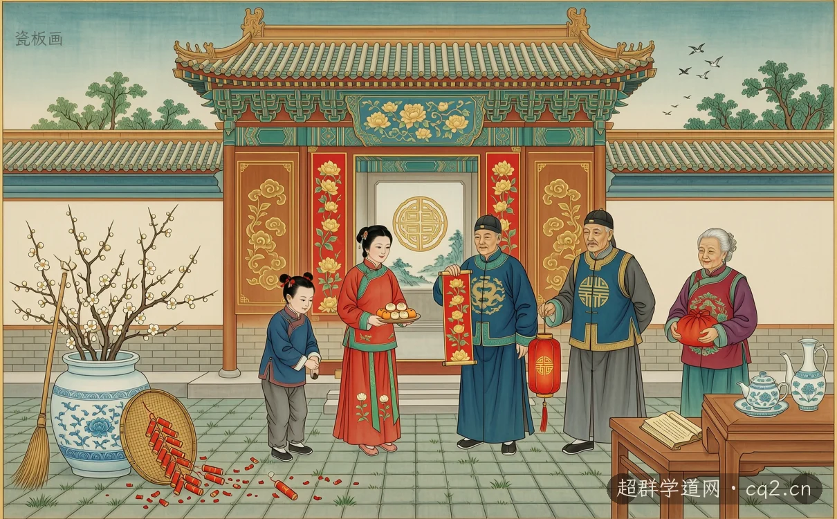 瓷板畫（AI 生成意境插圖）