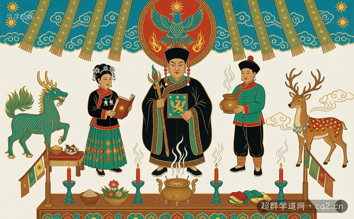 毕摩绘画（AI 生成意境插图）