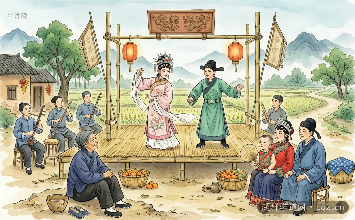 平讲戏（AI 生成意境插图）